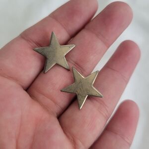 Large Vintage Sarah Coventry Star Stud Gold Toned Earrings Signed